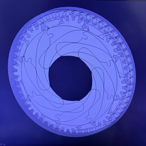 An 8 petal iris mechanism modelled in FreeCAD 1.1.4