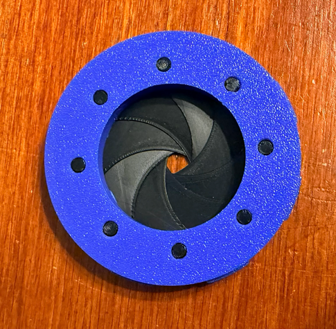 3D printed working iris prototype. 